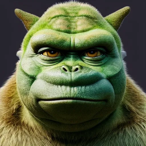 Image similar to mark zuckerberg godzilla yoda donkey kong pikachu yeti shrek spongebob homer groot, highly detailed, extremely high quality, hd, 4 k, 8 k, professional photographer, 4 0 mp, lifelike, top - rated, award winning, realistic, detailed lighting, detailed shadows, sharp, no blur, edited, corrected, trending