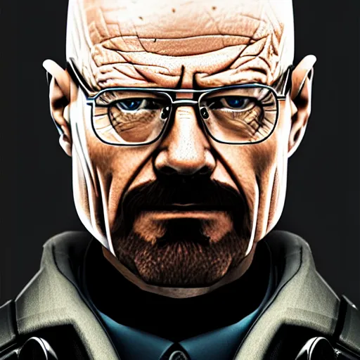 Image similar to walter white as a rainbow six siege operator, 4 k, highly detailed