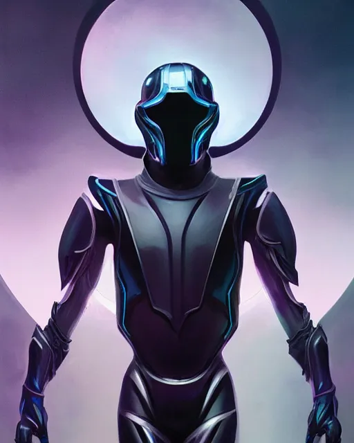 Prompt: character concept of iridescent sinewy smooth muscular male sleek glossy indigo black pearlescent onyx tron armor with smooth black featureless helmet, by greg rutkowski, mark brookes, jim burns, tom bagshaw, magali villeneuve, trending on artstation