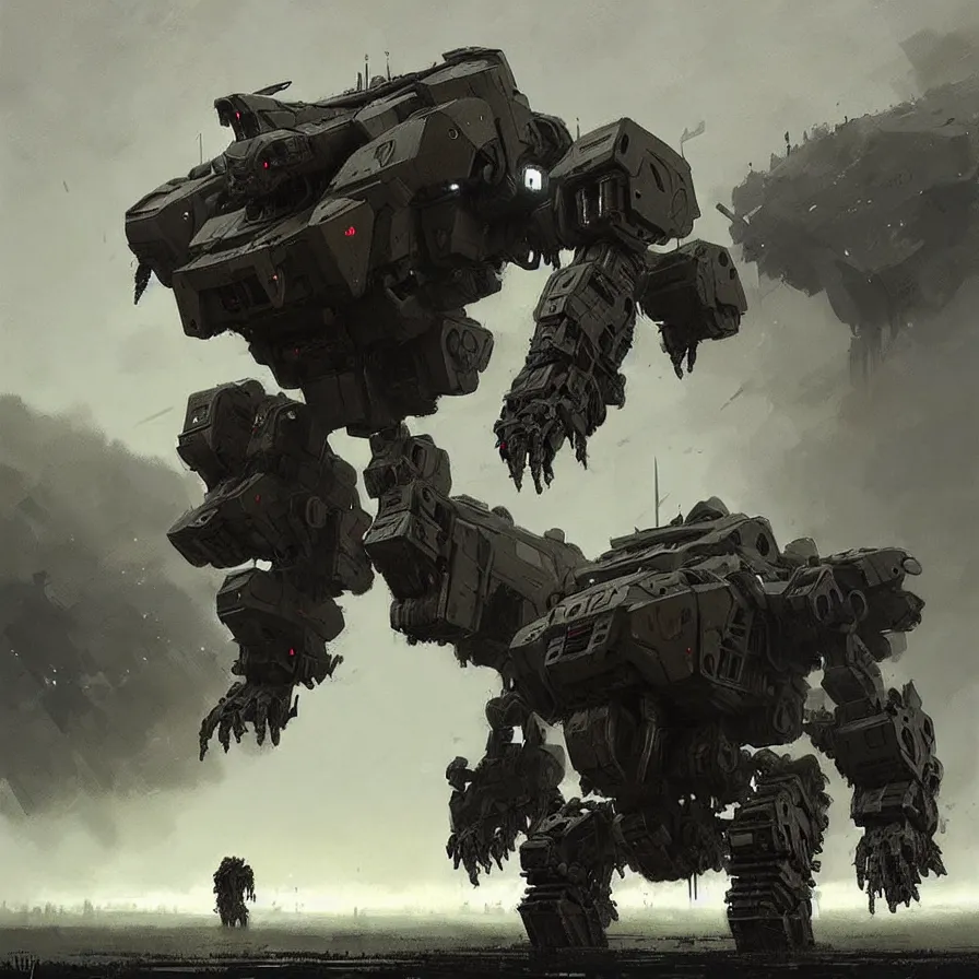 Prompt: fierce organic four legged mech, highly detailed, complex rendering, dramatic lighting, artstation, art by jakub rozalski