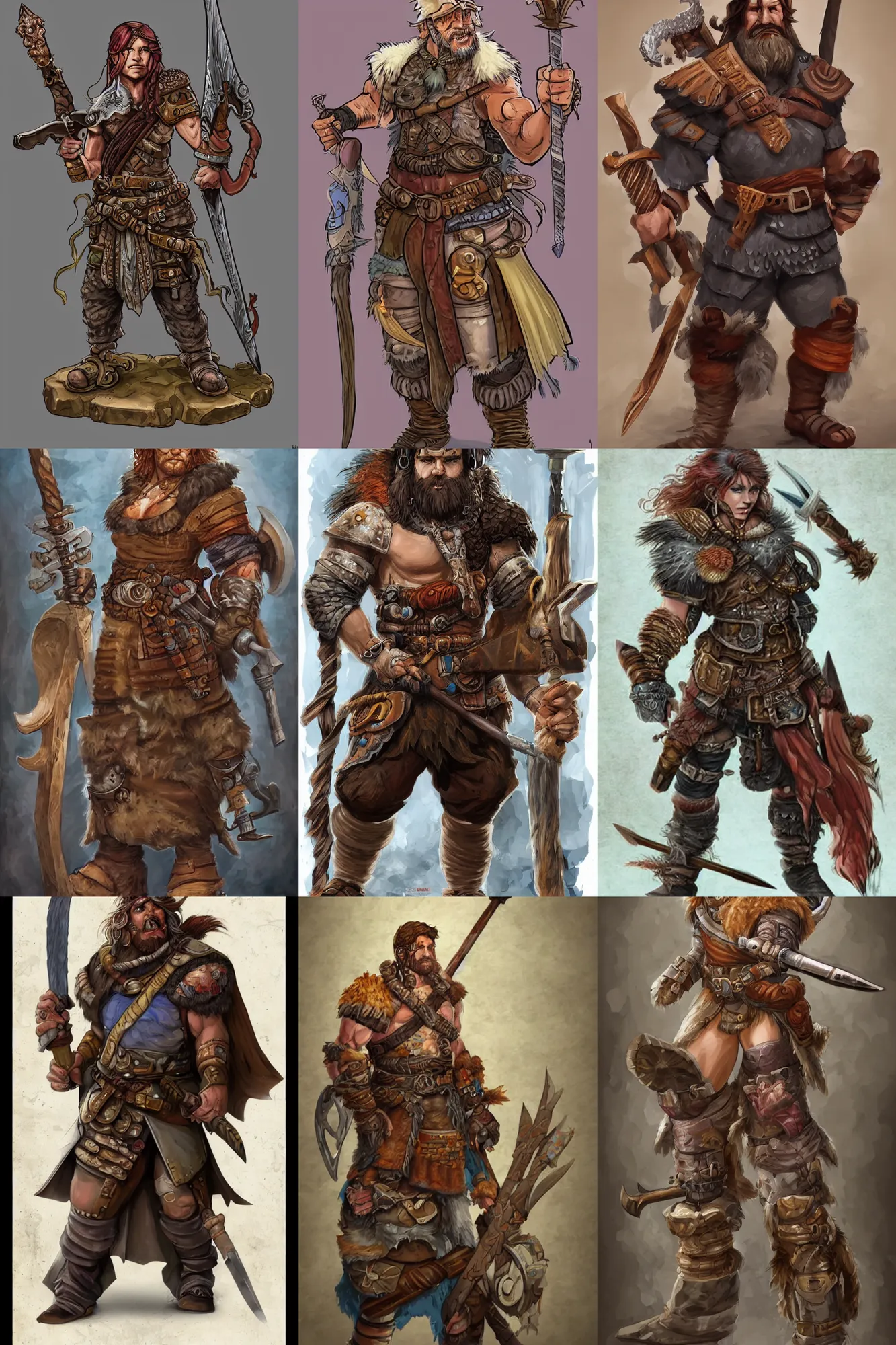 Prompt: A Mix between a barbarian and an artificer, dnd, d&d, full color, hd