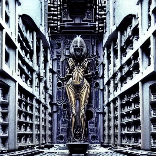 Image similar to highly advanced futurescape, intricate, high detailed, superstructures, elegant architecture, 8k, 144mm full shot, cinematic :: H.R. Giger ::