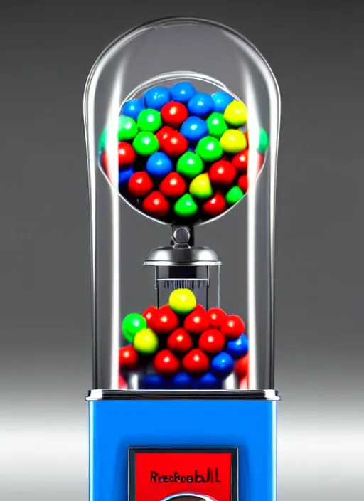 Image similar to hyper realistic award winng 8 k realistic photograph of a futuristic gumball machine