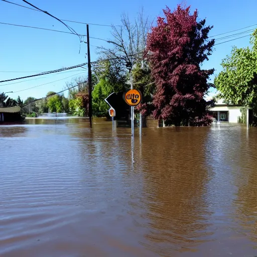 Prompt: corvallis oregon in a flood