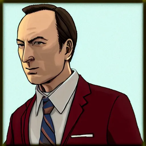 Prompt: bob odenkirk as phoenix wright ace attorney
