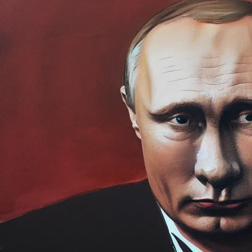 Image similar to a portrait of putin painted by ralph steadman, ultra 4 k