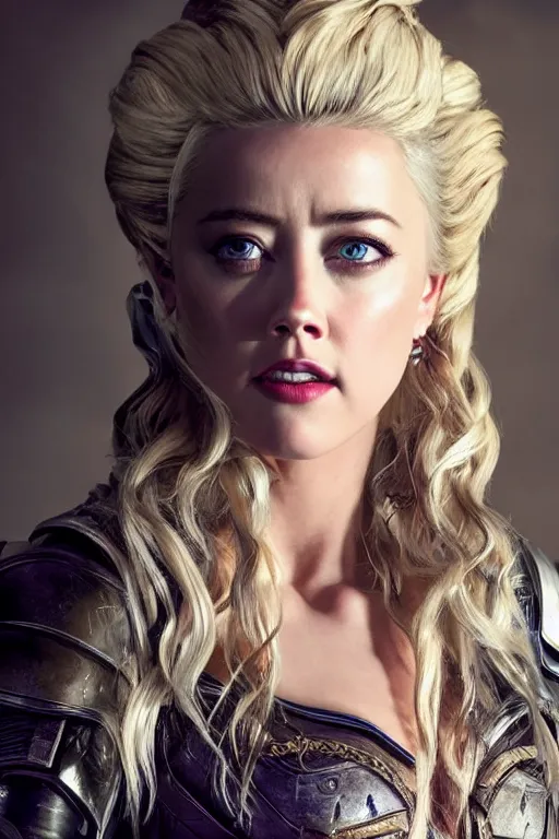 Image similar to Amber Heard as Jaina Proudmoore, promo shoot, studio lighting