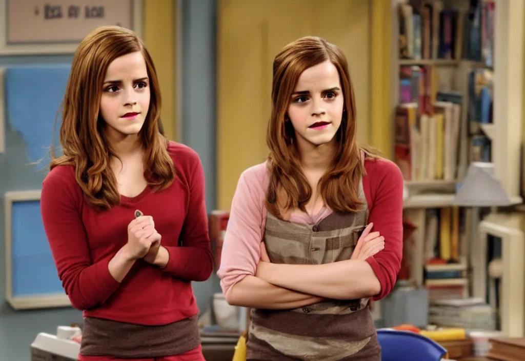 emma watson as penny from the big bang theory episode | Stable Diffusion