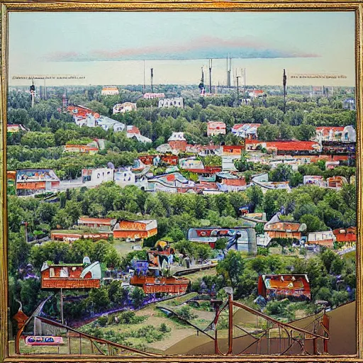 Image similar to “A detailed painting of Russian suburbs by Hayao Miazaki”