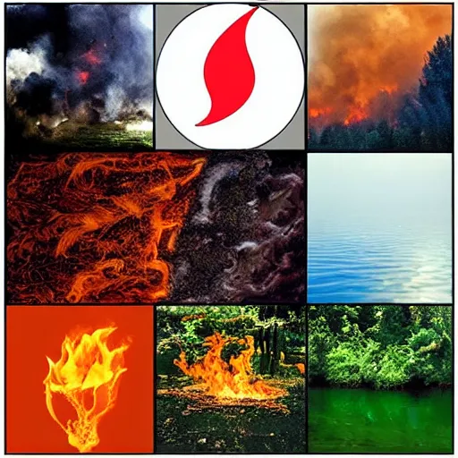 Image similar to fire. earth. water. air