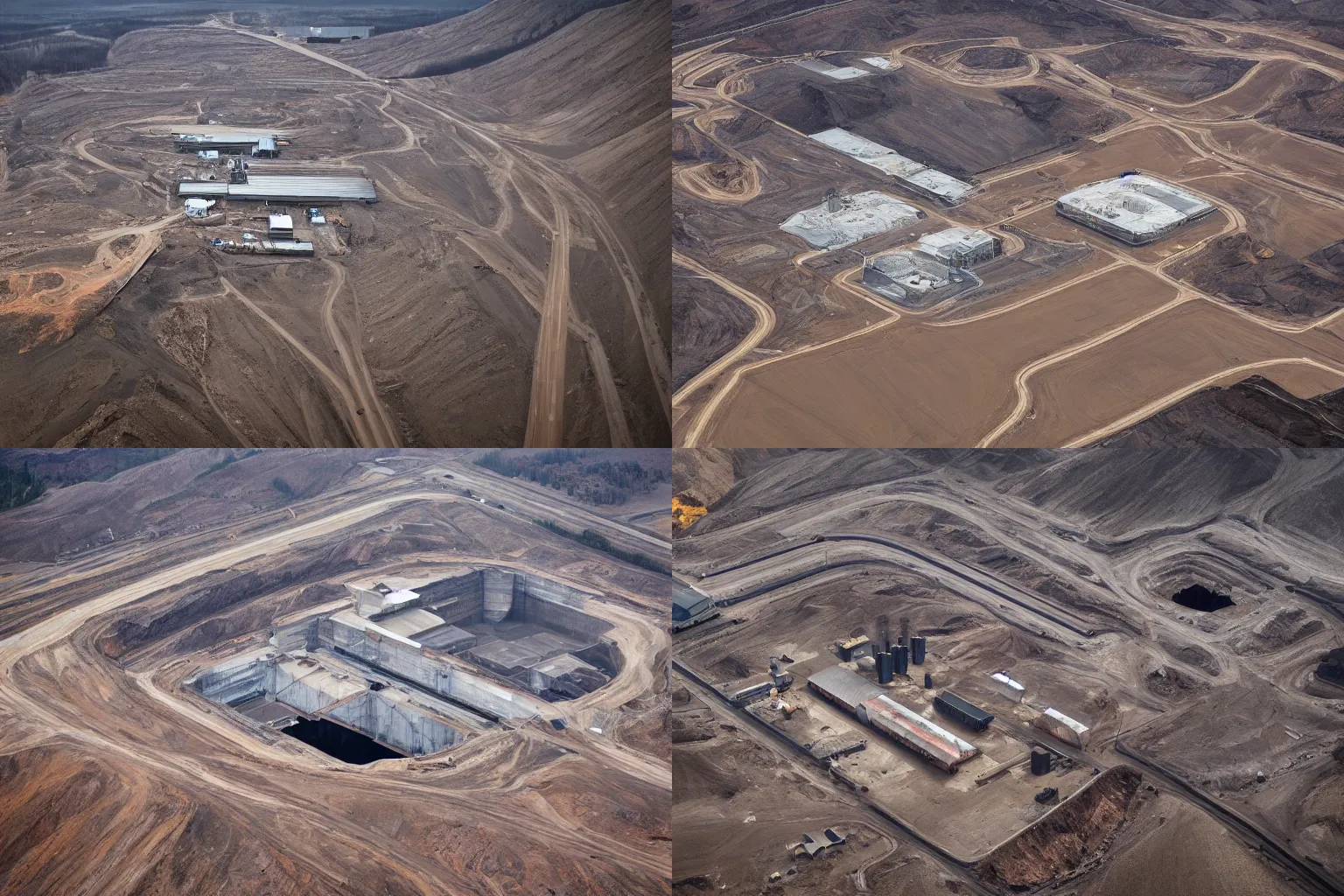 Prompt: meteor mining facility, award winning 4K photo by Edward Burtynsky