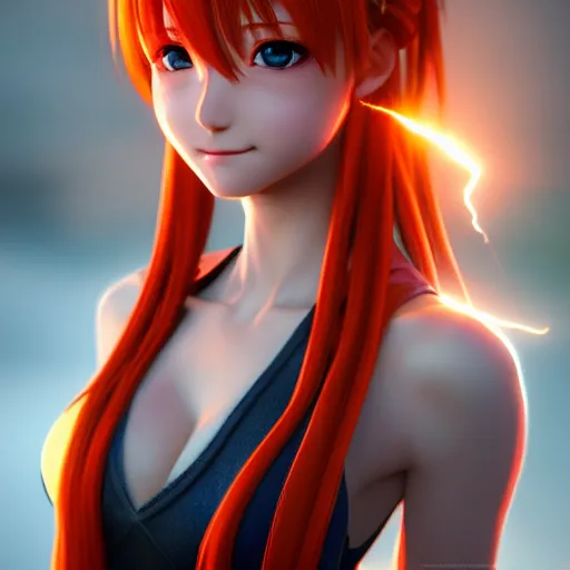 render as a very beautiful 3d anime girl, hot petite