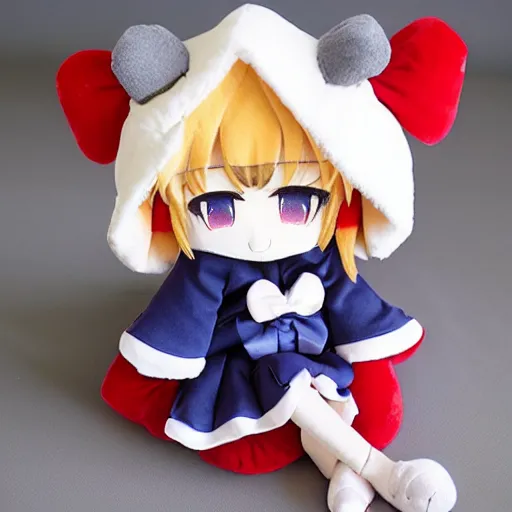 Image similar to cute fumo plush of an adorable childhood friend, chibi anime girl