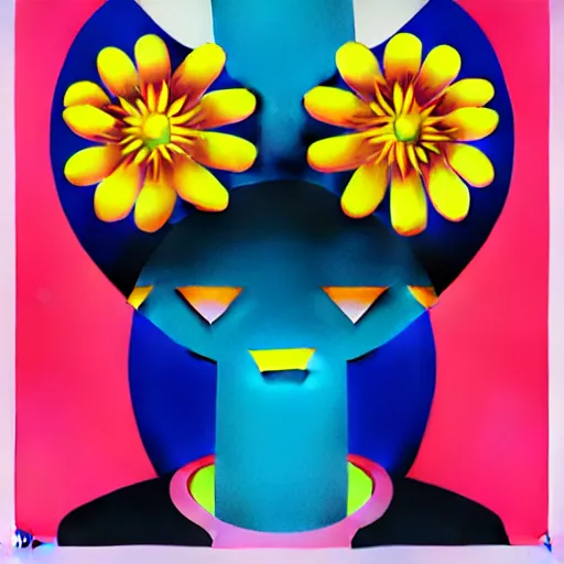 Prompt: flat flower by shusei nagaoka, kaws, david rudnick, airbrush on canvas, pastell colours, cell shaded, 8 k