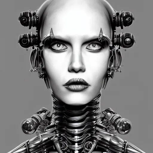 Image similar to 3 d portrait of a biomechanical cyborg by tony diterlizzi, tim burton, hr giger, ilford hp 5, 5 5 mm, machinecore by artgerm, 3 d render, gothcore, beeple, joseph leyendecker, carlo carra