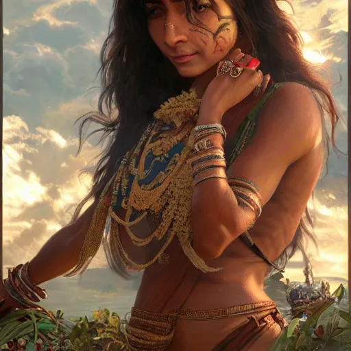 Image similar to indian woman doing push ups, ultra realistic, concept art, intricate details, highly detailed, photorealistic, octane render, 8 k, unreal engine. art by artgerm and greg rutkowski and alphonse mucha