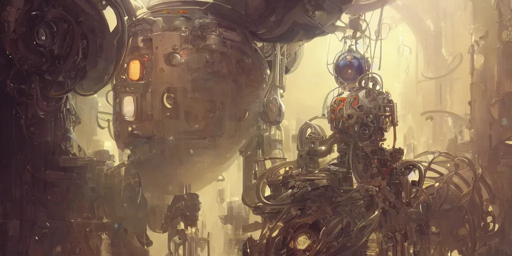 Image similar to Ultra realistic illustration, portrait of a robot locked in a cage by his owners , sci-fi, fantasy, intricate, elegant, highly detailed, digital painting, trending on Artstation, smooth, sharp focus, concept art, art by peter mohrbacher and greg rutkowski and alphonse mucha,