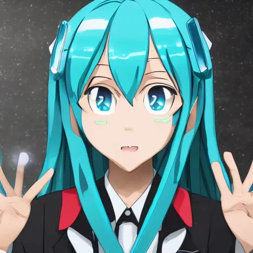 Prompt: Hatsune Miku as a weather services chief, epic. 4k resolution, anime, pixiv, extremely detailed - C 10