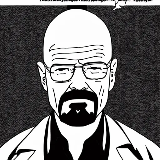 Prompt: walter white breaking bad manga