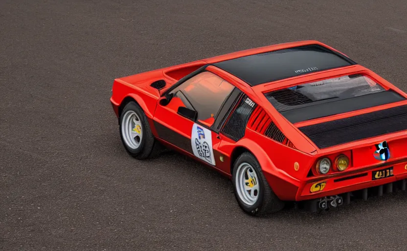 Image similar to Ferrari 308GT rally conversion car, photography, 8k,