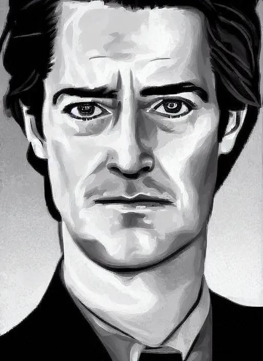 portrait of kyle maclachlan as dale cooper by brian | Stable Diffusion ...