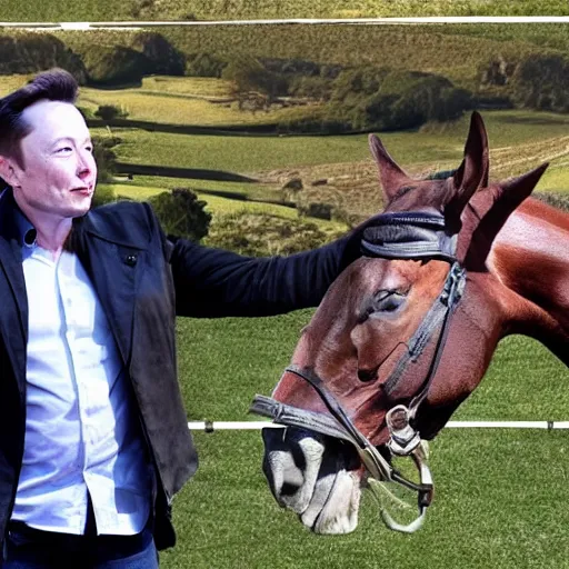 Image similar to elon musk offering you a horse