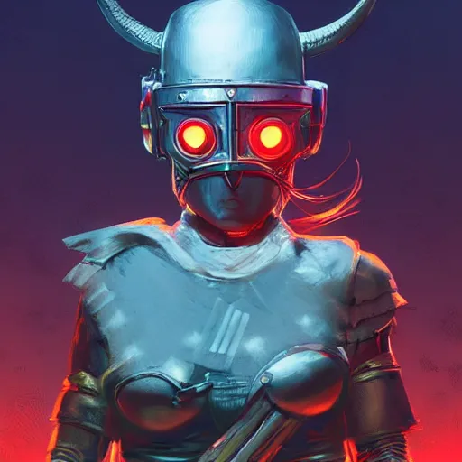 Image similar to cyberpunk viking helmet mask warrior goddess robot ninja fantasy, art gta 5 cover, official fanart behance hd artstation by jesper ejsing, by rhads, makoto shinkai and lois van baarle, ilya kuvshinov, ossdraws