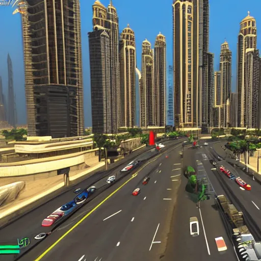 Prompt: gta : dubai, path traced