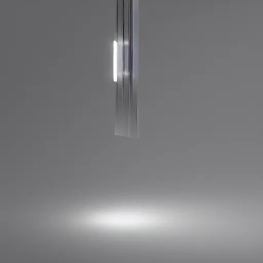 Image similar to a led - strip lamp hanging from the sealing, c, sci - fi look, by frank gehry, concept art