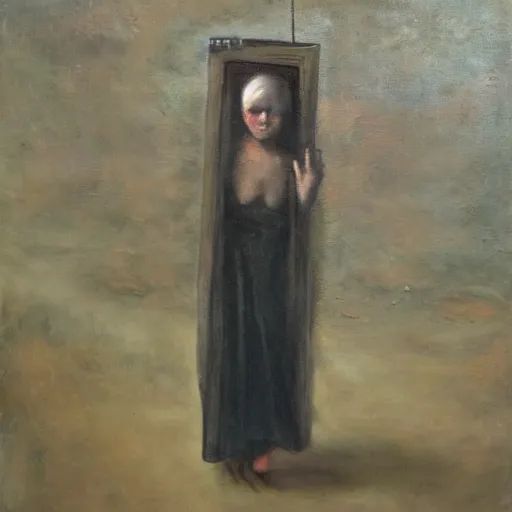 Prompt: the torment of isolation and solitude, oil on canvas