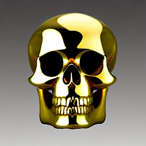 Image similar to marble scull with gold fluorish