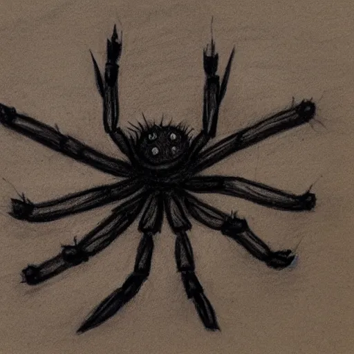 Image similar to an imperfect drawing of a spider with pencil