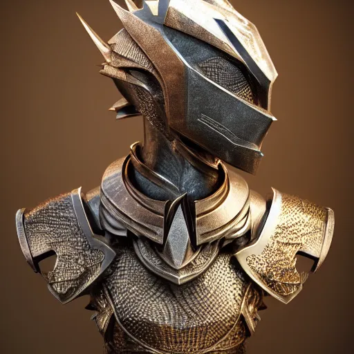 Image similar to stunning bust of a beautiful female knight, but as an anthropomorphic female dragon, well designed robot female dragon head, well armored, sharp claws, HD octane render, epic cinematography, fantasy, Artstation, Deviantart, Furaffinity