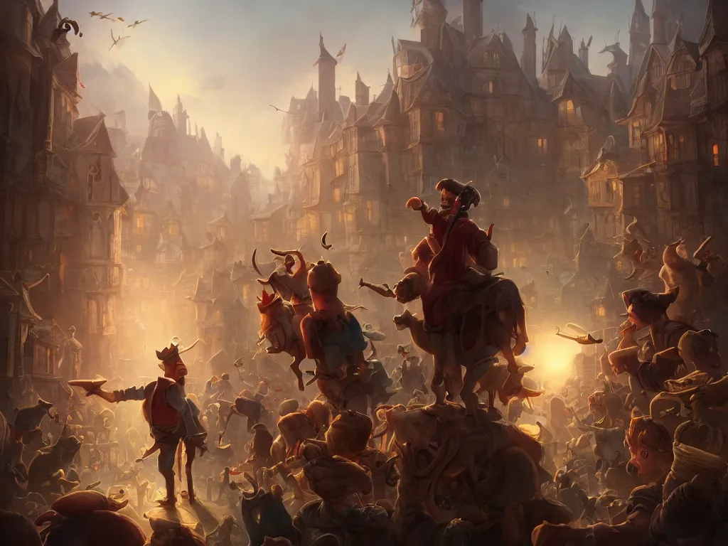 Prompt: Jay Powell as Pied Piper of Hamelin, digital art, cgsociety, artstation, stunning, trending, award-winning,