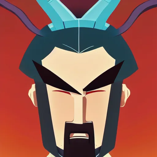 Image similar to face icon stylized minimalist samurai jack, loftis, cory behance hd by jesper ejsing, by rhads, makoto shinkai and lois van baarle, ilya kuvshinov, rossdraws global illumination