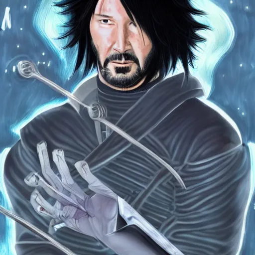 Prompt: Keanu Reeves space ninja with Sasuke by Giger and Kishimoto 8k artstation trending -4