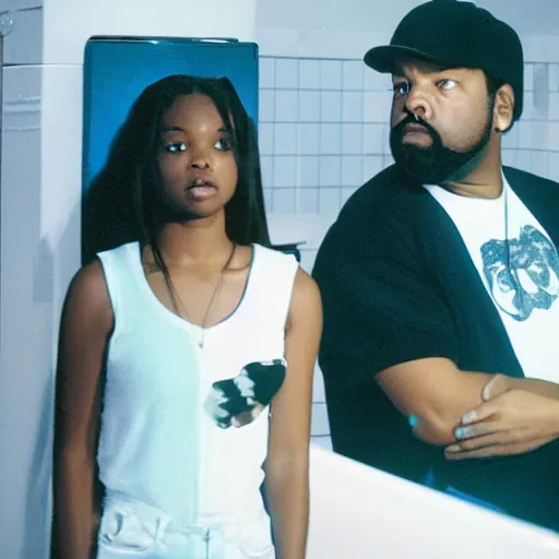 Image similar to , a photo of a girl inside and ice cube looking at a girl trying to melt the ice cube 8 k