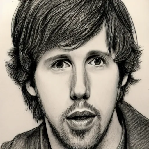 Image similar to a pencil sketch of jon heder