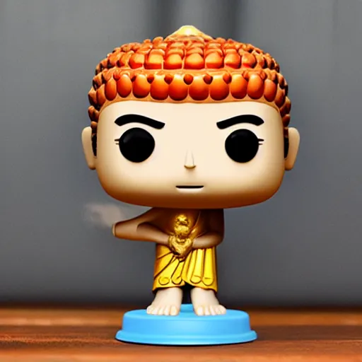 Prompt: the buddha, funko pop of the buddha, product design, product photo