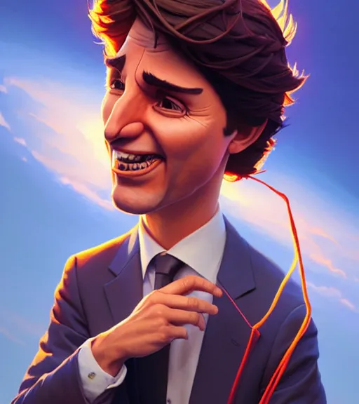 Image similar to justin trudeau as string puppet!, loftis, jesper ejsing, by rhads, makoto shinkai and lois van baarle, ilya kuvshinov, rossdraws, global illumination