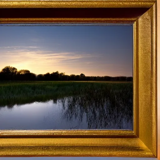Prompt: a beautiful landscape of the Hoeksche Waard, golden hour, award winning, very detailed, cinematic atmospheric masterpiece