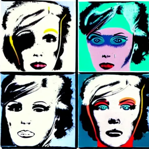 Image similar to cyborgs by andy warhol