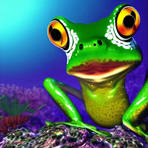 Prompt: loveland frogman is my lord and savior, frogland deep forest, high definition, 8 k, photorealistic, highly detailed