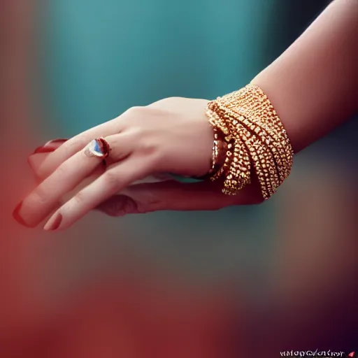 Image similar to Photo of a hand Jewellery model, bold, self confidence, cinematic,HDR,focus,