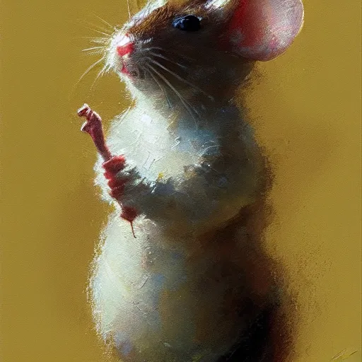 Prompt: a beautiful, soulful oil painting of a mouse by craig mullins