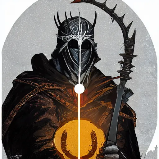 Image similar to an ultra detailed vector image of solaire of astora dressed as the hunter from bloodborne, concept art by alphonse mucha and greg rutkowski, scary shadows, blood moon eclipse, octane render, liminal space