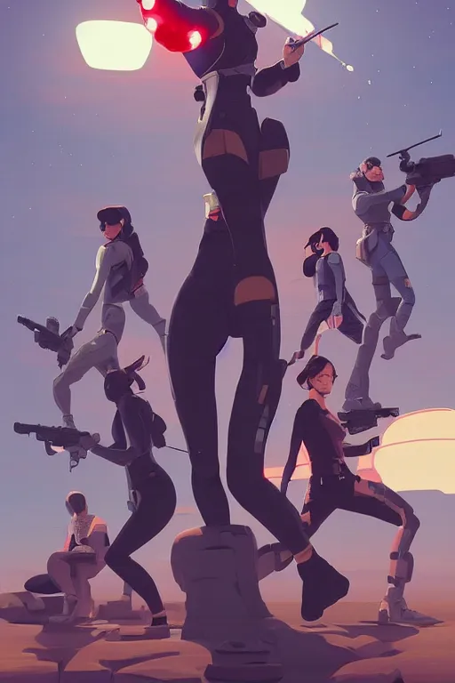 Prompt: rebels in the future resisting the government, centered, solid bacgkround, median photoshop filter cutout vector behance, hd by artgerm, jesper ejsing, by rhads, makoto shinkai and lois van baarle, ilya kuvshinov, rossdraws, illustration, art by ilya kuvshinov and gustav klimt