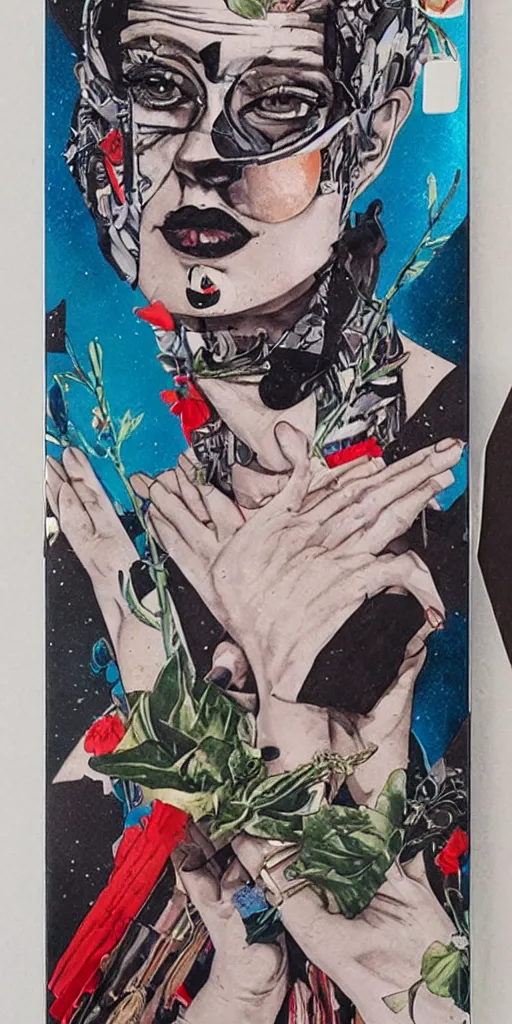 Prompt: a tarot card of luck by Sandra Chevrier