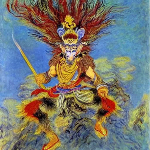 Image similar to The monkey king of China, Journey to the west, Claude Monet