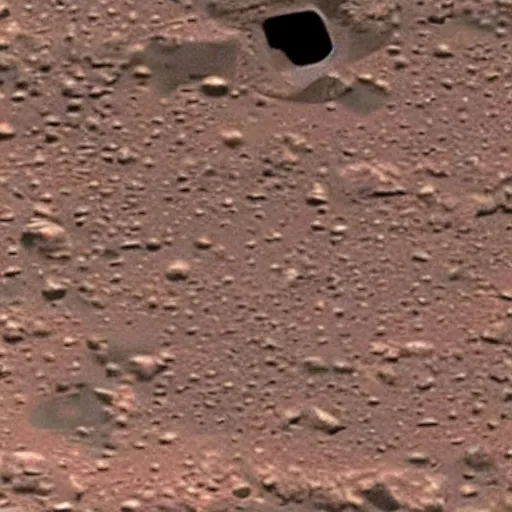 Prompt: unsettling massive alien face mars rover photo footage